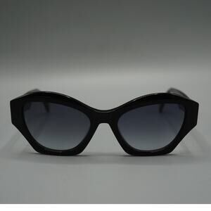 Yussimi WR2023-50 C3 Black Geometric Cat Eye Butterfly Sunglasses Gray Grad
